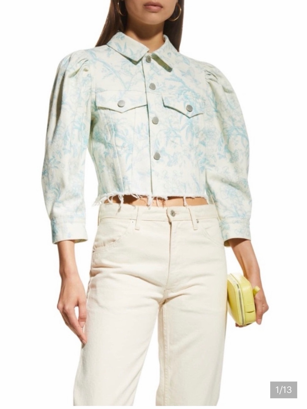 Alice & Olivia toile cropped Jean jkt net